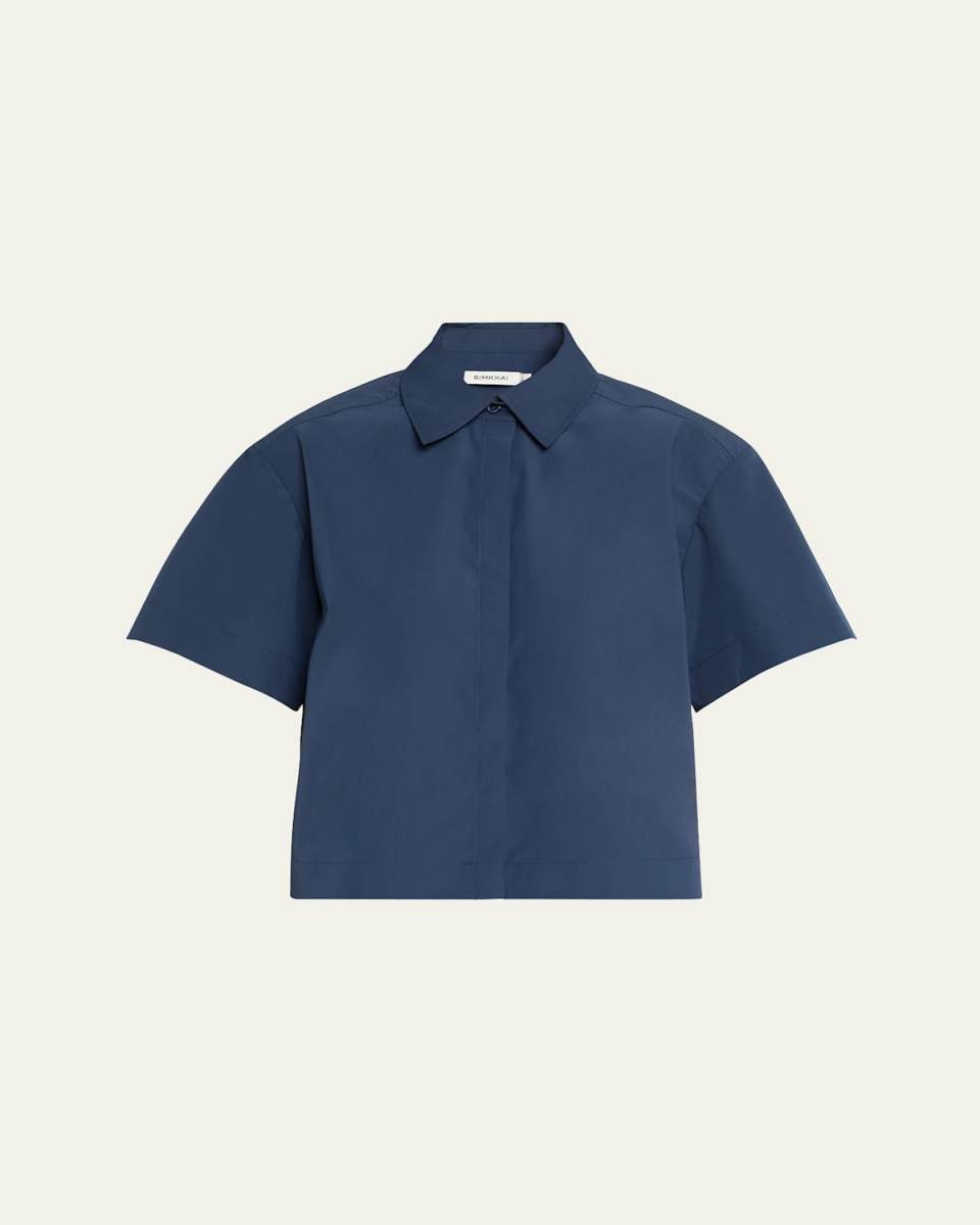 Bernie Pleated Short-Sleeve Shirt